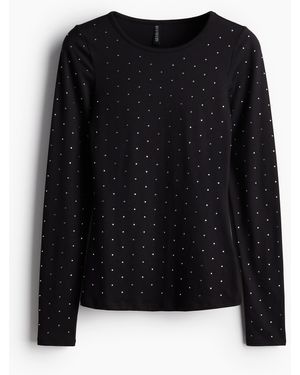 H&M Langarmshirt aus Jersey - Schwarz