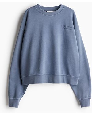 H&M Sweater Met Tekstmotief - Blauw