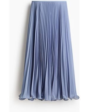 H&M Licht Transparante Plissérok - Blauw