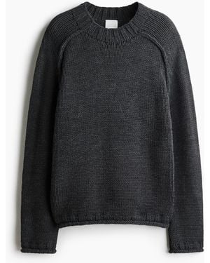 H&M Pullover mit Rollkanten - Schwarz