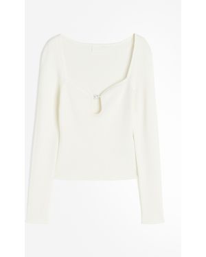 H&M Shirt mit Perle - Weiß
