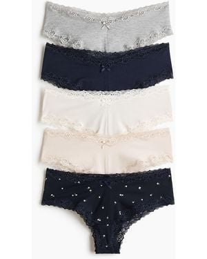 H&M 5er-Pack Hipster aus Baumwolle und Spitze - Mehrfarbig