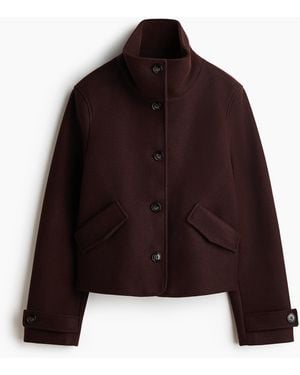 H&M Kurzjacke mit Trichterkragen - Braun