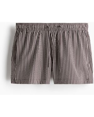 H&M Badeshorts aus Seersucker - Grau