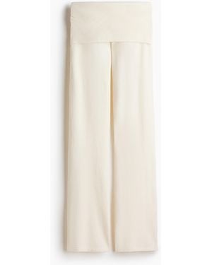 H&M Gebreide Broek Met Omslagtaille - Wit
