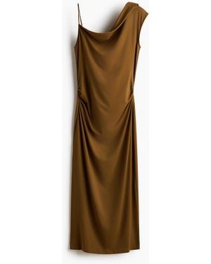 H&M Asymmetrisches Jerseykleid - Braun