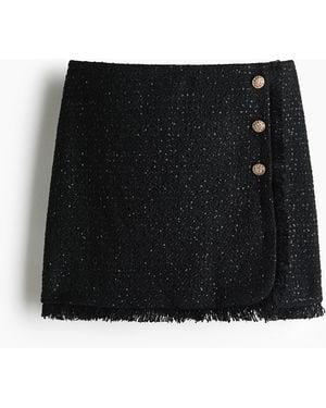 H&M Rock in Boucléstrick mit Pailletten - Schwarz