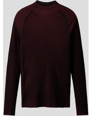 H&M Rippstrickpullover mit Turtleneck in Slim Fit - Schwarz