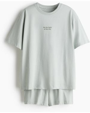 H&M Bedruckter Pyjama - Grau