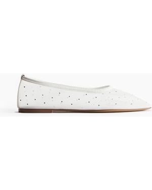 H&M Ballerinas mit Strasssteinen - Weiß