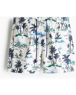 H&M Gemusterte Badeshorts - Blau