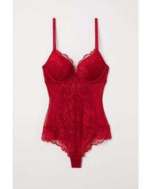 H&M Push-up-Body mit String - Rot
