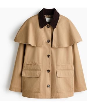 H&M Twill Jack Met Cape - Naturel