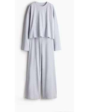 H&M Pyjama mit Waffelstruktur - Weiß