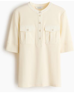 H&M Henleyshirt aus Pima-Baumwolle - Natur