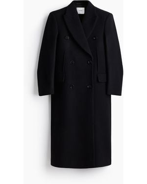 H&M Langer Wollmantel - Schwarz