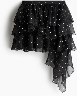 H&M Stufenjupe mit Drapierung - Schwarz