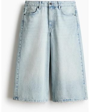 H&M Wide Regular Waist Culotte Jeans - Blau