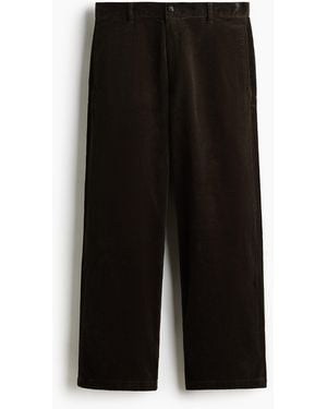 H&M Relaxed Fit Corduroy Trousers - Zwart