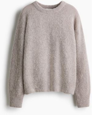 H&M Oversized Pullover aus Alpakamix - Weiß