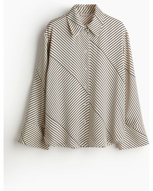 H&M Gemusterte Satinbluse - Natur