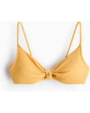 H&M Wattiertes Bikinitop mit Knotendetail - Mettallic