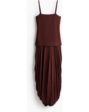 H&M Kleid aus Feinstrick/Viskose mit Ballonsaum - Lila