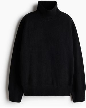 H&M Oversized Trui Met Turtleneck - Zwart