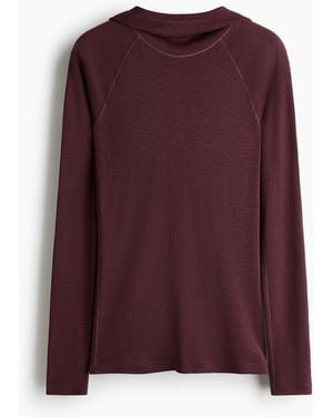 H&M Wollen Sporttop Met Capuchon - Paars