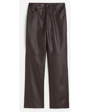 H&M Gerade Hose aus Leder - Braun