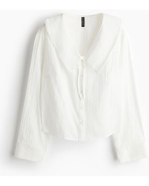 H&M Bluse mit Bubikragen - Weiß
