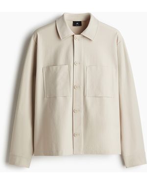 H&M Overshirt aus Twill in Regular Fit - Weiß