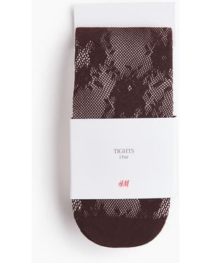 H&M Spitzenstrumpfhose - Lila