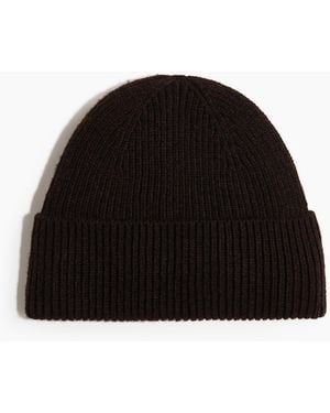 H&M Gerippte Mütze aus Wollgemisch - Schwarz