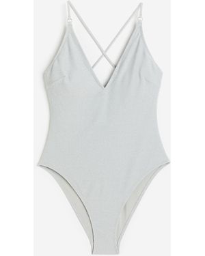 H&M Badeanzug High Leg - Weiß
