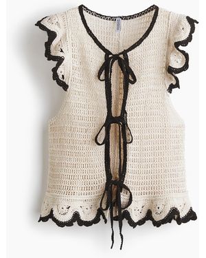 H&M Flounced crochet-look top - Mehrfarbig