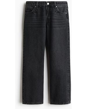 H&M Bootcut Regular Waist Cropped Jeans - Schwarz