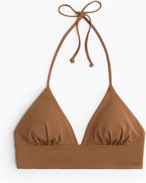 H&M Wattiertes Triangel-Bikinitop - Natur