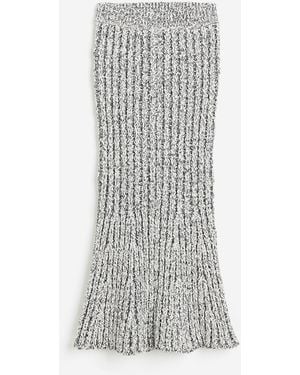 H&M Gerippter Jupe im Mermaid-Schnitt - Weiß