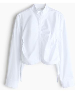 H&M Popelinebluse mit Kordelzügen - Weiß