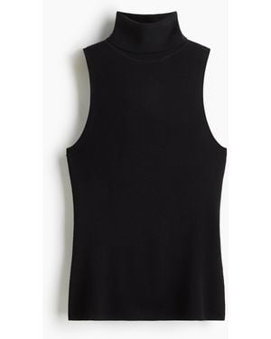 H&M Wolltop mit Rollkragen - Schwarz