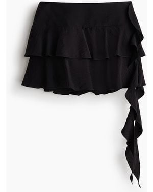 H&M Stufenrock mit drapiertem Detail - Schwarz