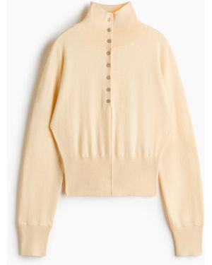 H&M Fijngebreide Trui Met Turtleneck - Naturel