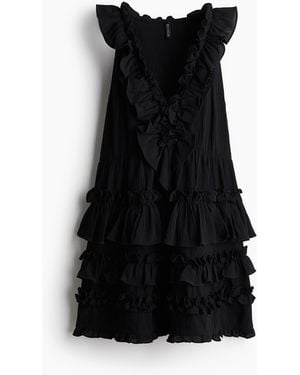 H&M Kleid mit Volants - Schwarz