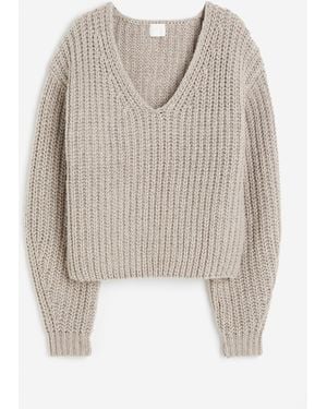 H&M Gerippter Pullover - Weiß