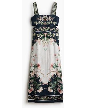H&M Jurk Met Cutout En Strikbanden - Meerkleurig