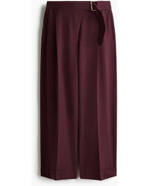 H&M Gerade Hose mit Gürtel - Lila