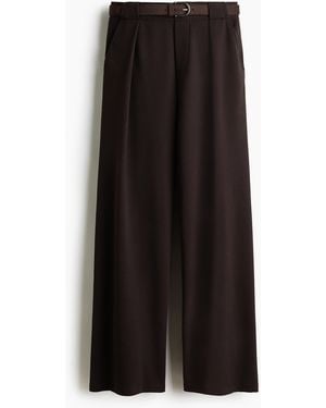 H&M Hose aus Ponte-di-Roma mit Gürtel - Schwarz