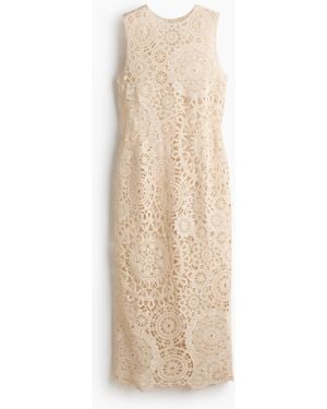 H&M Baumwollkleid im Häkellook - Natur