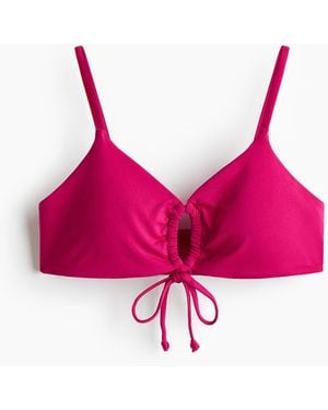 H&M Wattiertes Bikinitop - Pink